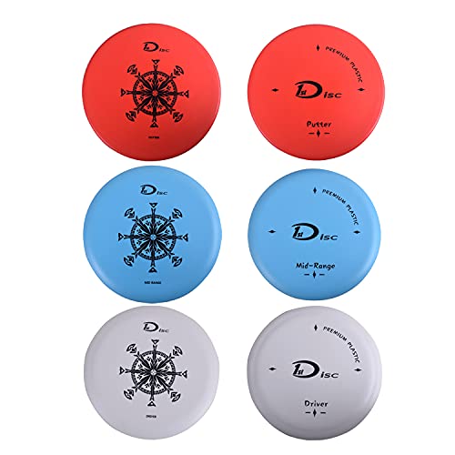 Disc Golf Set- Putter, Mid-Range, Driver, Mini Disc, Towel with Bag - color: Green