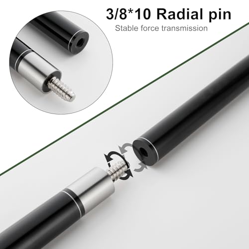 HMQQ 58" 2-Piece Fiberglass Graphite Composite Billiard Pool Cue Sticks (Several Colors Available, Weight from 19oz 21oz) - color: Red, style: 21oz