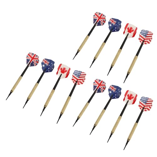 Soft Tip Darts Set with 50 Plastic Tips 12 Flights Shafts Barrels Easy to Replace Darts Plastic Tip for Electronic Board