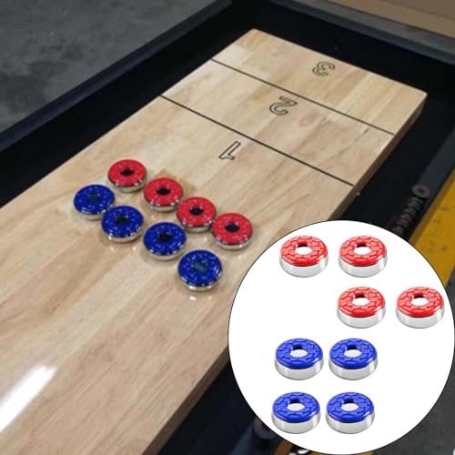 8 Pieces Shuffleboard Pucks Table Rollers Replacements Smooth Edge High Density Board Material Portable Design Suitable for Indoor Outdoor Party