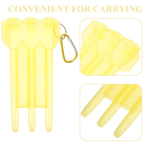 Totority Portable Hard Dart Case with Lockable Plastic Shell, Wear-resistant Carrying Box for Outdoor Darts Storage and Travel, Yellow