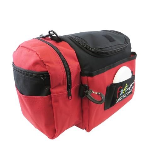 Fade Crunch Disc Golf Bag – Durable, Compact, and Perfect for All Skill Levels, from Beginners to Night Round Players – Shoulder Strap Bag (Red)