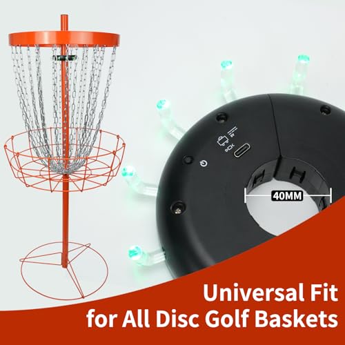 X-UFO Disc Golf Basket Frame Sensor Light and Automatic Color Change, Compatible with Disc Golf Basket Frames - size: 40MM