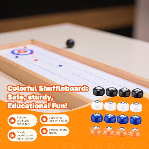 16Pcs Mini Shuffleboard Pucks Shuffleboard Rollers Set 25mm Tabletop Sliding Pucks Shuffleboard Table Pucks for Kids Adults