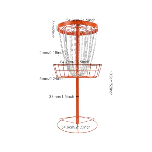 24-Chain Portable Disc Golf Basket Target for Backyard, Park, Camping