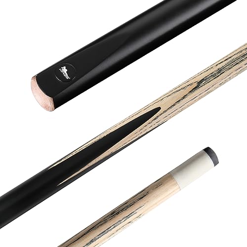 HMQQ 58" One Piece Pool Cue Stick with 13MM Leather Tip, Weight 20OZ Billiards Cue Stick, Pool Stick Set of 4/ Set of 6/ Set of 8 (Black&Natural Wood Color) - style: BLACK SET OF 4