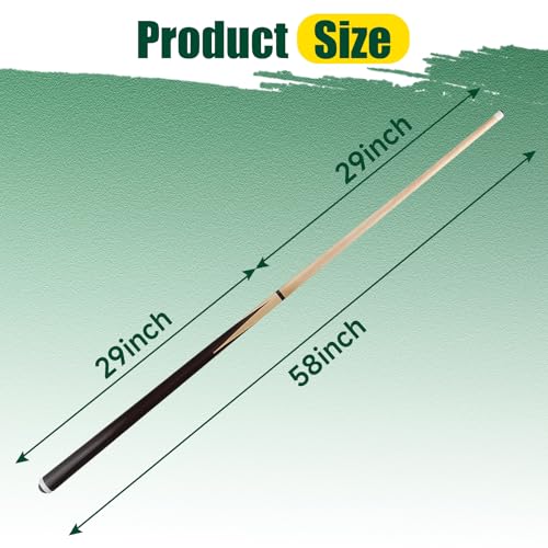 HMQQ Pool Cue Sticks – 42"/48"/58" Billiard Cues with 13mm Leather Tip – 17oz/18oz Standard or 20oz Heavy – Set of 2 or 4 – Durable 2-Piece Pool Sticks for Beginners, Adults, Home & Bar - size: 58" set of 4