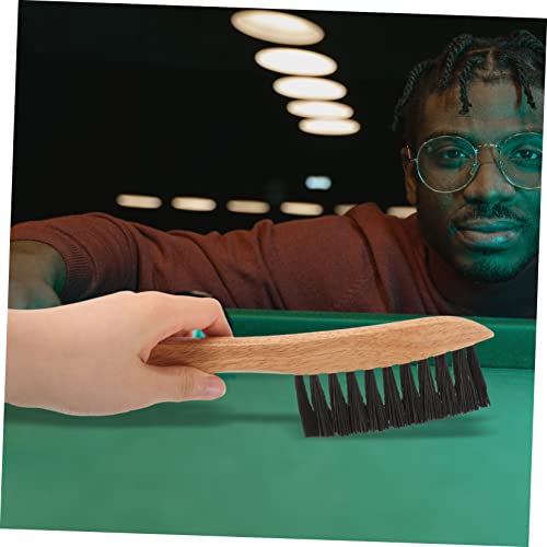 2pcs Pool Table Brush Set Wooden Cleaning Tool with Durable Pe Bristles for Billiard Table Dust Removal Includes Surface and Rail Brushes