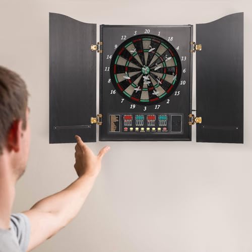 Electronic Dart Machine,Dartboard,27 Main Game,243 Game Variations,Up to 16 Players,for Family Office Pub - color: Black