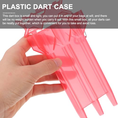 Veemoon Portable Dart Carrying Case, Soft Tip Darts Cases Plastic Transparent Storage Box Holder with Lid and Lock Buckle for Three, Hard Shell and Compact Size (Red)