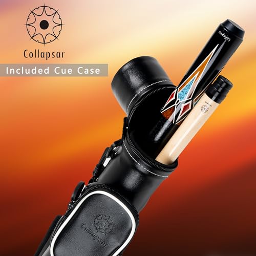 Collapsar CA Pool Stick with 1X1 Hard Case,58" Maple Professional Billiard Cue Stick,19-21 oz Pool Cue Set - color: CA006+Joint Protector+Hard Case, size: 20 ounce