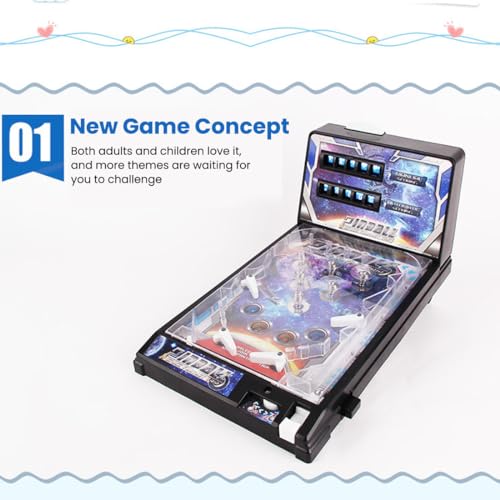Mini Pinball Game Machine Desktop Ball Shooting Toy (Plug-in Version)