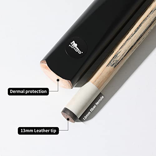 HMQQ 58" One Piece Pool Cue Stick with 13MM Leather Tip, Weight 20OZ Billiards Cue Stick, Pool Stick Set of 4/ Set of 6/ Set of 8 (Black&Natural Wood Color) - style: BALCK SET OF 6