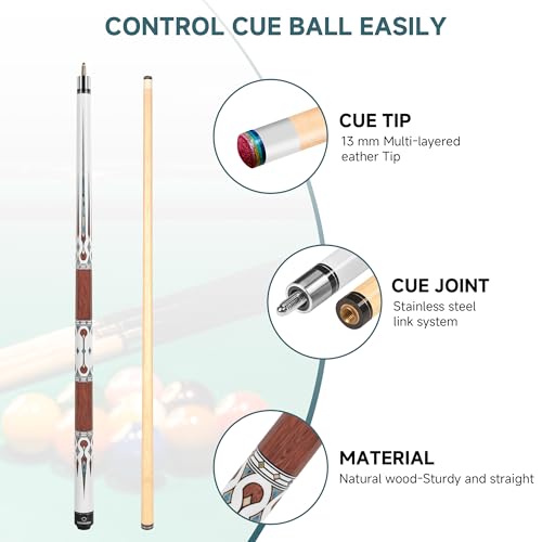 HomeSeason Pool Cue Stick 58" Billiard Cue Sticks Professional Low Deflection Pool Sticks - color: 21oz with bag