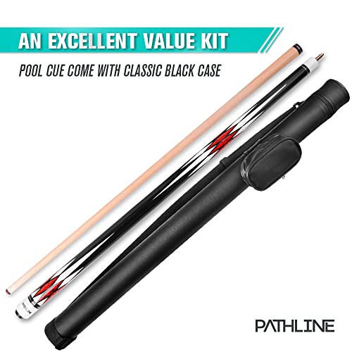 PLN Pool Cue Kit - 58 inch Canadian Maple Billiard Pool Stick and Hard Case - color: Red, size: 21oz