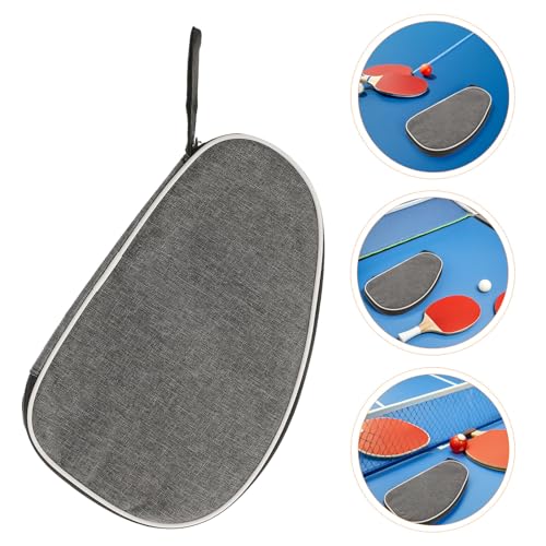 Cabilock 2pcs Table Tennis Racket Case Paddle Bag with Zipper Storage Organizer Grey Shell Portable Sports Bag for Ping Pong Paddle and Ball Carrying