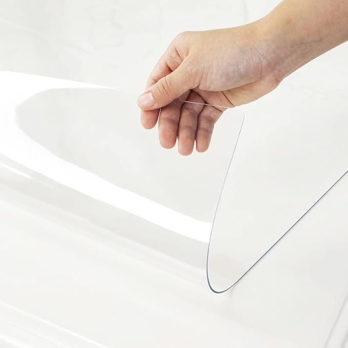 Warmstar Clear Table Cover Protector 38 x 66 Inch,1.5mm Thick Plastic Table Cover Rectangle,PVC Clear Table Protector,Desk Protector Mat for Kitchen, Dresser, Writing Desk，Dining Room Table