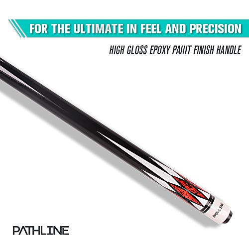 PLN Pool Cue Kit - 58 inch Canadian Maple Billiard Pool Stick and Hard Case - color: Red, size: 19oz