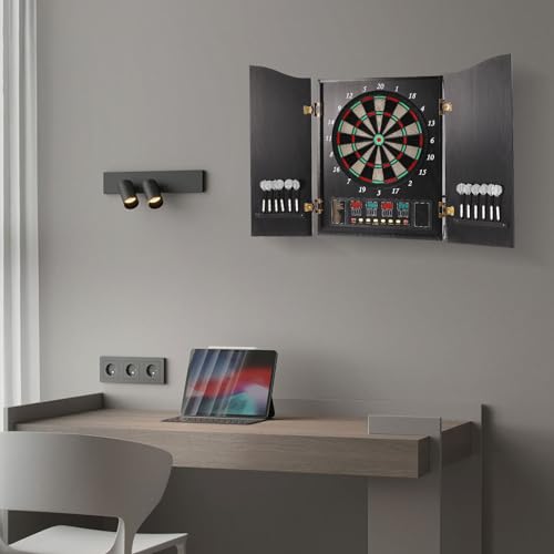 Electronic Dart Machine,Dartboard,27 Main Game,243 Game Variations,Up to 16 Players,for Family Office Pub - color: Black