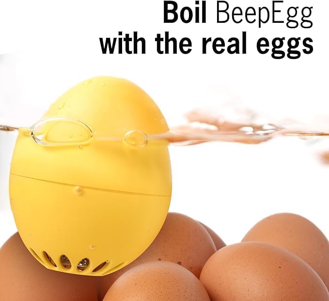Buffalo BeepEgg – Egg Timer for Boiling Eggs – Musical Egg Cooker for Soft, Medium, Hard Boiled Eggs – Food Safe – Singing Floating Egg Timer – Egg Cooker for 3 Levels of Doneness - Brainstream