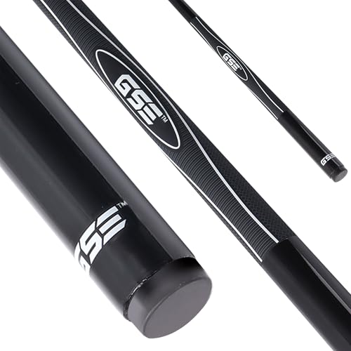GSE Games & Sports Expert 58" 2-Piece Fiberglass Graphite Composite Billiard Pool Cue Sticks (Several Colors Available, Weight from 18oz, 19oz, 20oz, 21oz) - color: Black, style: 19oz