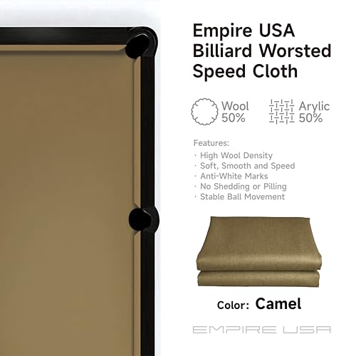 Empire USA - Billiard Worsted Speed Cloth（Felt） 7/8/9 FT - color: Camel, size: 8ft