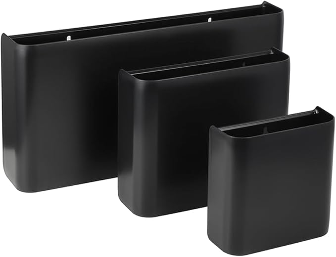 Picowe 3 PCS Magnetic Laundry Storage, Magnetic Storage Box for Laundry Room, Kitchen, Bathroom, Office, Space-Saving Trash Container Hanging on Dryer, Washer or Wall Mount Trash Bin (Black)