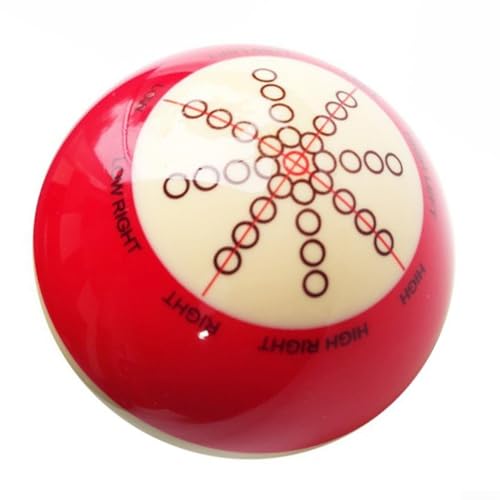 2 Pack Billiard Training Cue Balls with Dots, 57.2mm Resin Pool Practice Balls Billiards, Red and White -Sided to Improve Aiming Skills and Hitting Accuracy