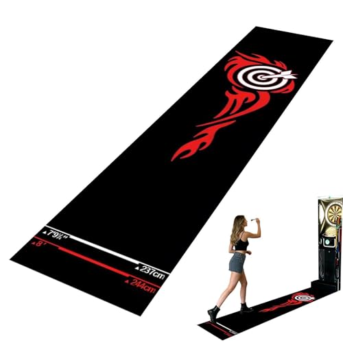 Dart Board Mat,Portable Floor Protection with Throw Line Non-Slip - Darts Distance Mat,for Game Room Recreation Center Sports Club Office Basement Garage - size: D