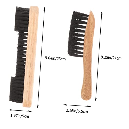 2pcs Pool Table Brush Set Wooden Cleaning Tool with Durable Pe Bristles for Billiard Table Dust Removal Includes Surface and Rail Brushes