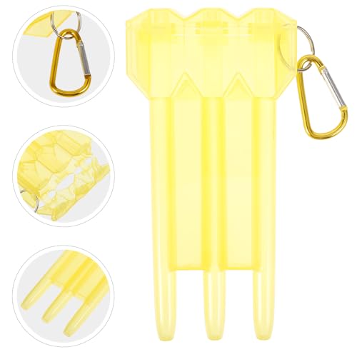 Totority Portable Hard Dart Case with Lockable Plastic Shell, Wear-resistant Carrying Box for Outdoor Darts Storage and Travel, Yellow
