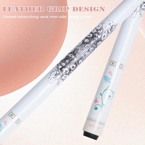 CUEELF Pink Pool Cue Stick 58inches Canadian Maple Billiard Cue Sticks Professional Pool Stick Gifts for Women and Ladies - color: White, size: 20 oz
