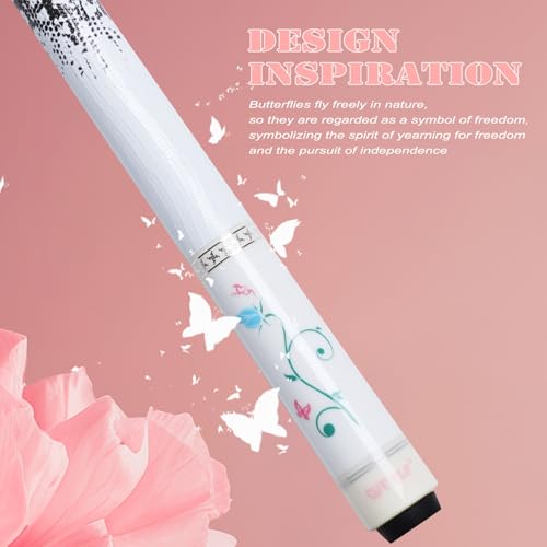 CUEELF Pink Pool Cue Stick 58inches Canadian Maple Billiard Cue Sticks Professional Pool Stick Gifts for Women and Ladies - color: White, size: 19.5 oz