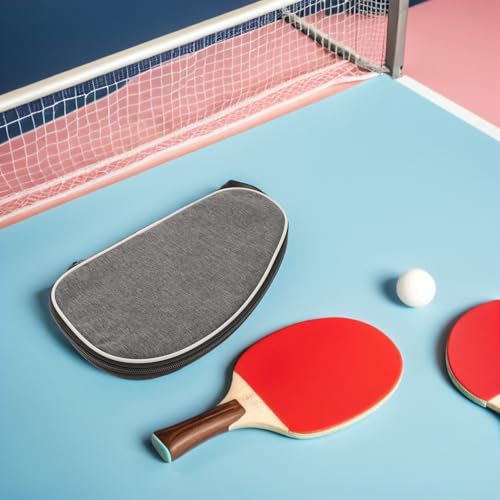 Cabilock 2pcs Table Tennis Racket Case Paddle Bag with Zipper Storage Organizer Grey Shell Portable Sports Bag for Ping Pong Paddle and Ball Carrying