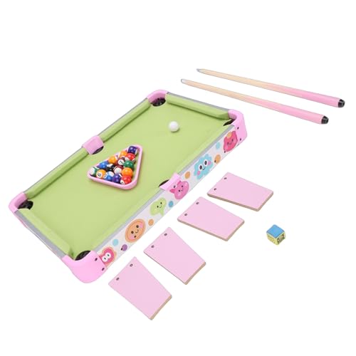 Zunate Kids Billiard Table, Portable Desktop Pool Set for Children with 16 Balls and 2 Cue Sticks in 20 Inch Composite Wood Design for Interactive Family Fun
