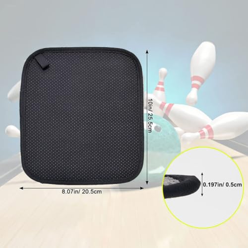 Bowling Ball Towel with Grip Beads, Microfiber Cleaner for Oil and Lane Conditioner, 10x8 Inches Reusable Pad for Gym and Alley, Black(Black) - color: Black