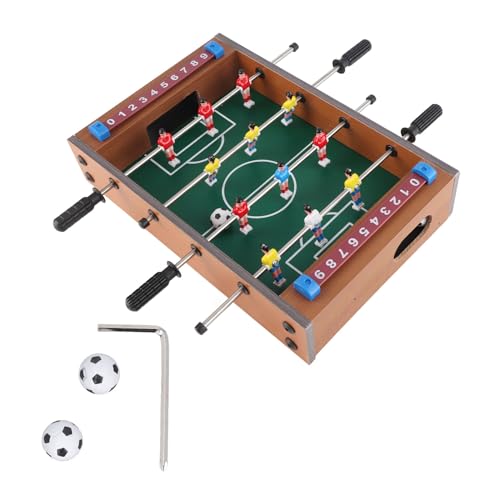 Foosball Table, Compact Portable Size Tabletop Foosball Mini Soccer Game with 2 Balls 4 Player Rows for Kids Family Interactive Play