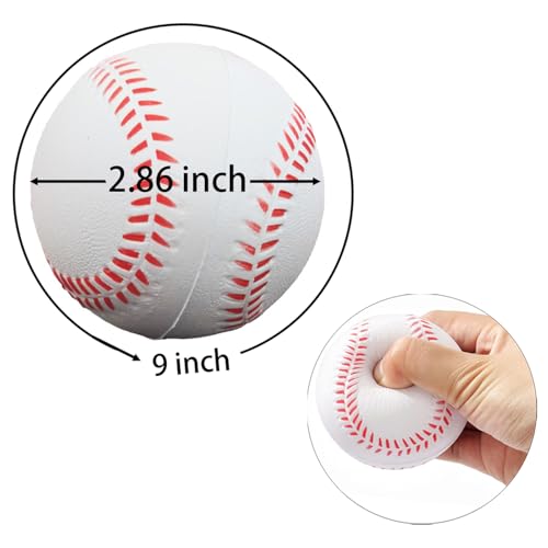 Soft Foam Baseballs Practice Training Ball for Beginners Squeeze Ball Safe Throwing Catching Batting - color: 4 White Foam Baseballs