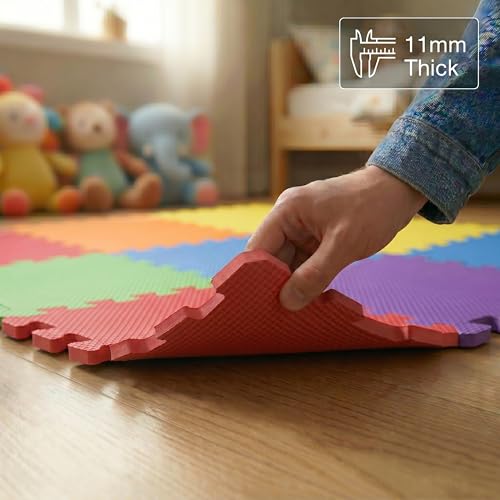 FlooringInc Baby Play Mat for Floor, Extra Large 2'x2' Foam Floor Tiles for Kids, Soft Interlocking Puzzle Mat, 1/2 Inch Thick, Non-Toxic EVA (Rainbow, 30 Tile Pack, 120 Sq Ft) - size: 30 Tile Pack
