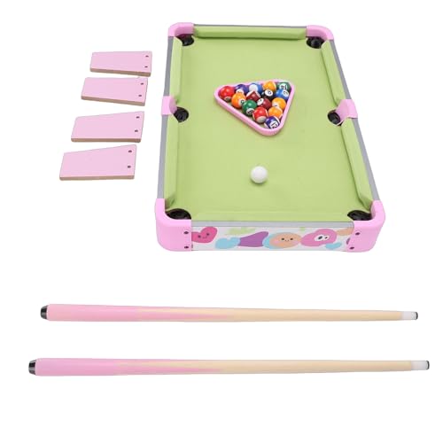 Zunate Kids Billiard Table, Portable Desktop Pool Set for Children with 16 Balls and 2 Cue Sticks in 20 Inch Composite Wood Design for Interactive Family Fun