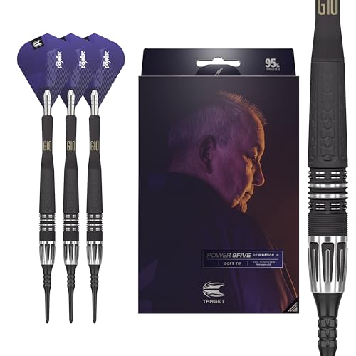 Target Darts Phil Taylor Power 9-Five Gen 10 18G 95% Tungsten Soft Tip Darts Set