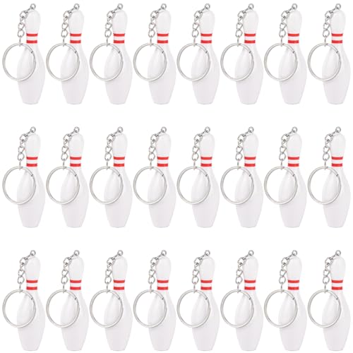 AUEAR, Bowling Pin Keychain Sport Keychain for Backpack DIY Craft Accesories - size: 18 Pack