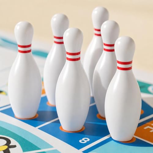 predolo Board Game, Shuffleboard Mat 80x30cm, Portable 2-in-1 Desktop Game for Kids & Adults with 8 Rolling Discs - style: 5-in-1 High-End Version