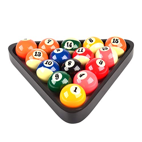 Solid Wood Pool Ball Rack Billiard Ball Triangle Rack, Pool Table Ball Holder Positioning Rack,2-1/4" Pool Ball Rack - color: Black