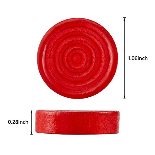 Sumind 48 Pcs Wooden Checkers Pieces 1.06 Inch Checker Pieces in Drawstring Storage Pouch Board Game with Stackable Ridge for Travel Office Backgammon Game(Red, Black) - color: Red, Black