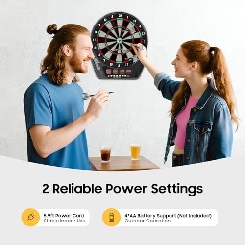 Electronic Dartboard, 27 Games 243 Variations LED Scoreboard, Wall-Mountable Soft Tip Dart Set, Innovative Dart Machine for Homes, Bars, Restaurants, Game Centers 1-16 Players