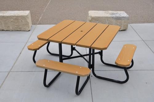 Do It Tennis Frog Furnishing Square Outdoor Picnic Table - color: Cedar, size: 4' ADA