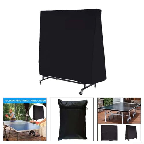 Pong Table Cover 420D Waterproof Outdoor Indoor Protection with Windproof Straps for Foldable Table Tennis Tables 165x70x185cm