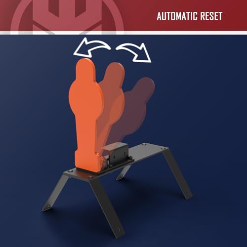 KNINE OUTDOORS 3/8'' AR500 Auto Reset Target, Steel Target for Shooting Range, Suitable for Pistol, Rifle, Handgun, Shotgun, Rimfire - style: Silhouette