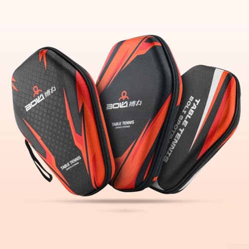 Table Tennis Racket Bag Ping-Pong Paddle Storage Case Table Tennis Organizer Table Tennis Bat Bag to Hold 2 Paddles 2 Balls(PB005-C model)